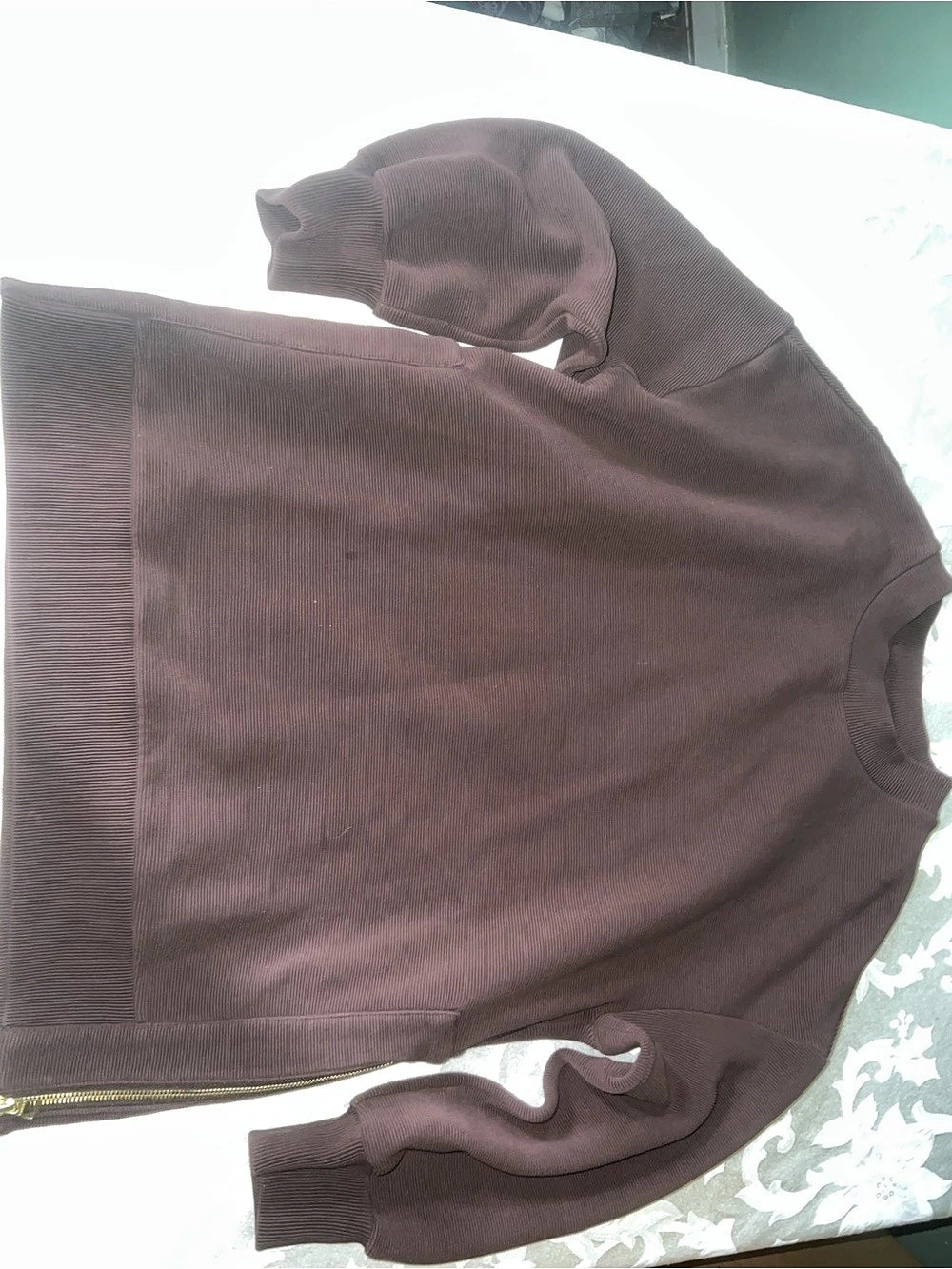 Varley Ribbed Zip sweater and pants Brown Small Like New